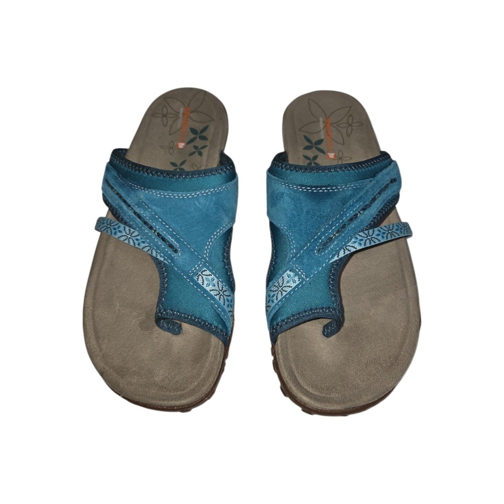 Merrell Sandals Womens 9 Blue Algiers J21810 Slide Comfort Suede M Select Grip